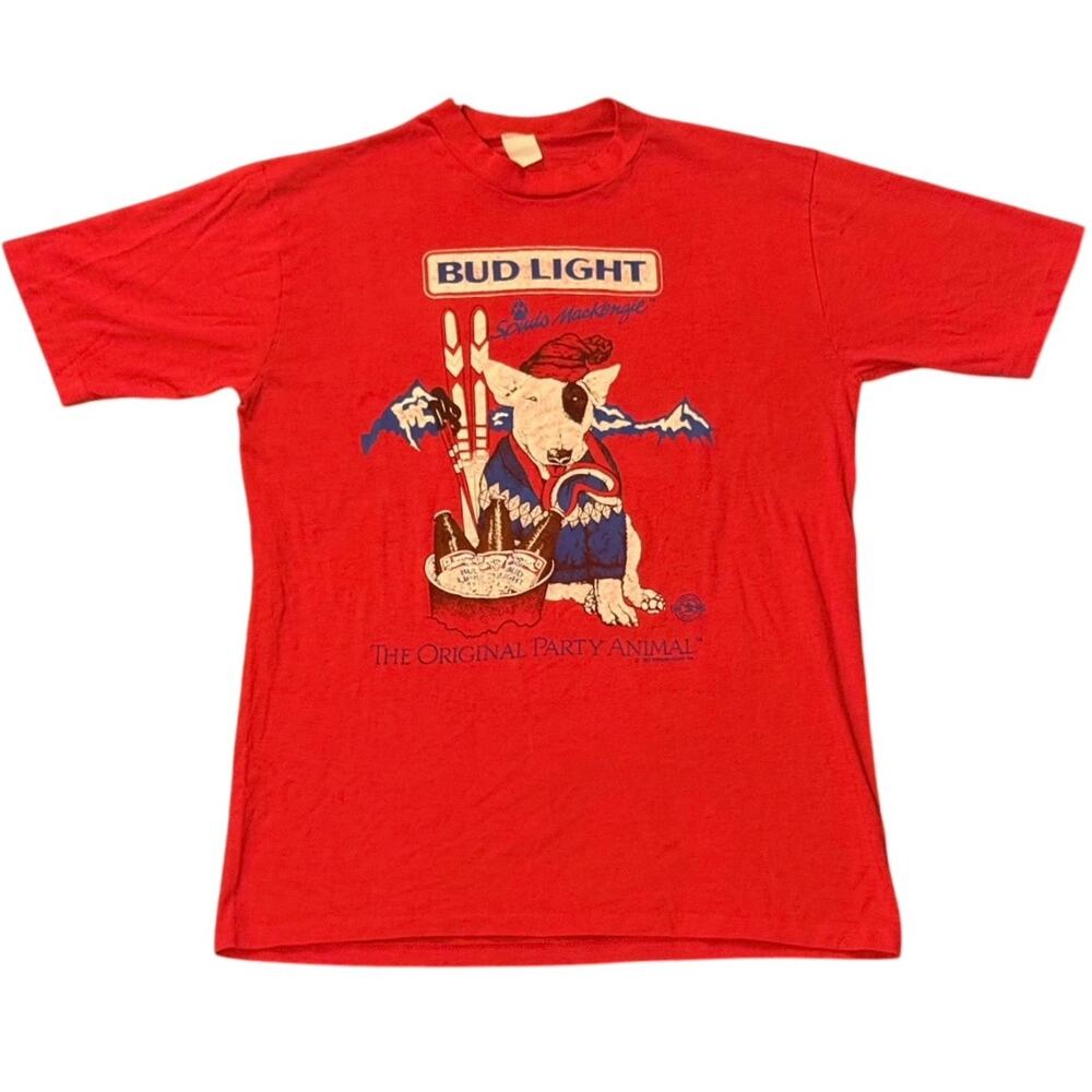 Vintage 80s Bud Light Spuds McKenzie Party Animal Single Stitch Shirt Adult S